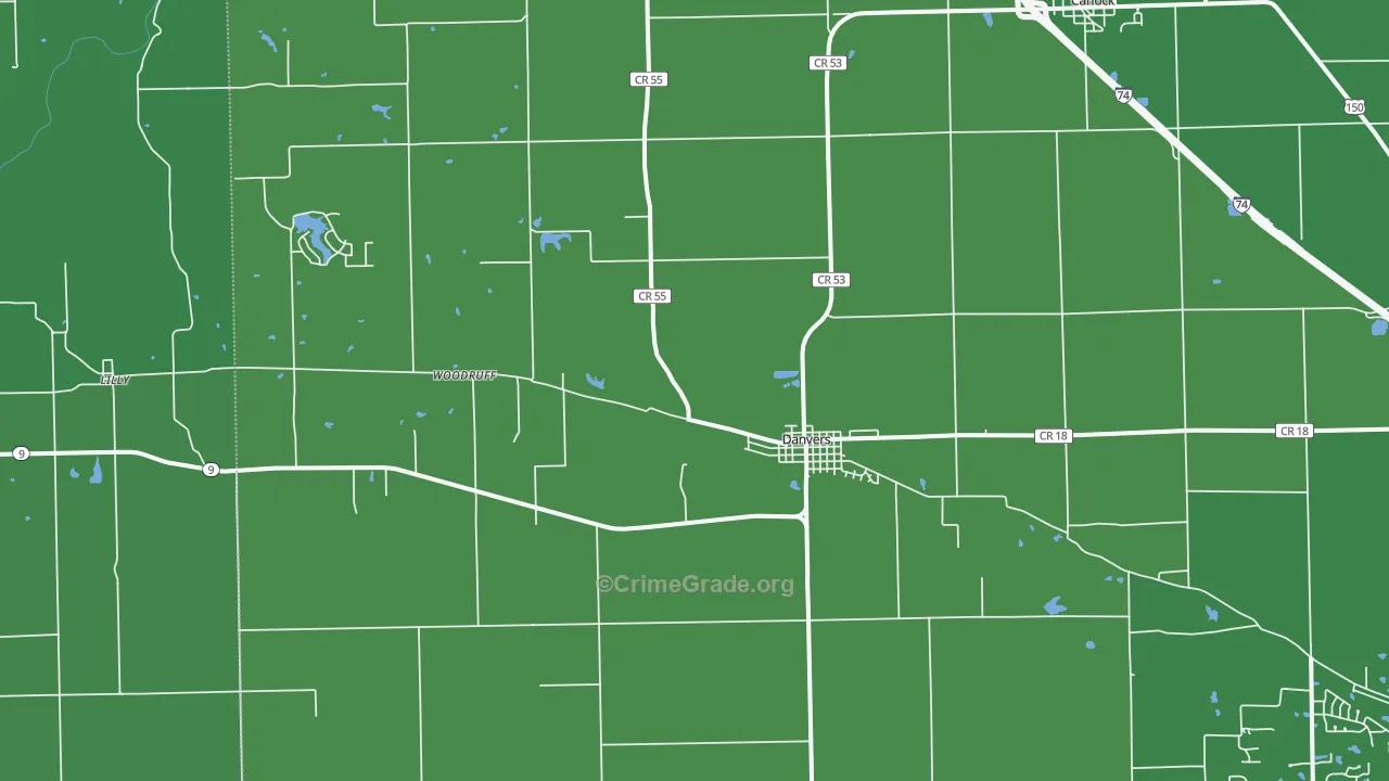 61732, IL Map of Drug-Related Crime Rates