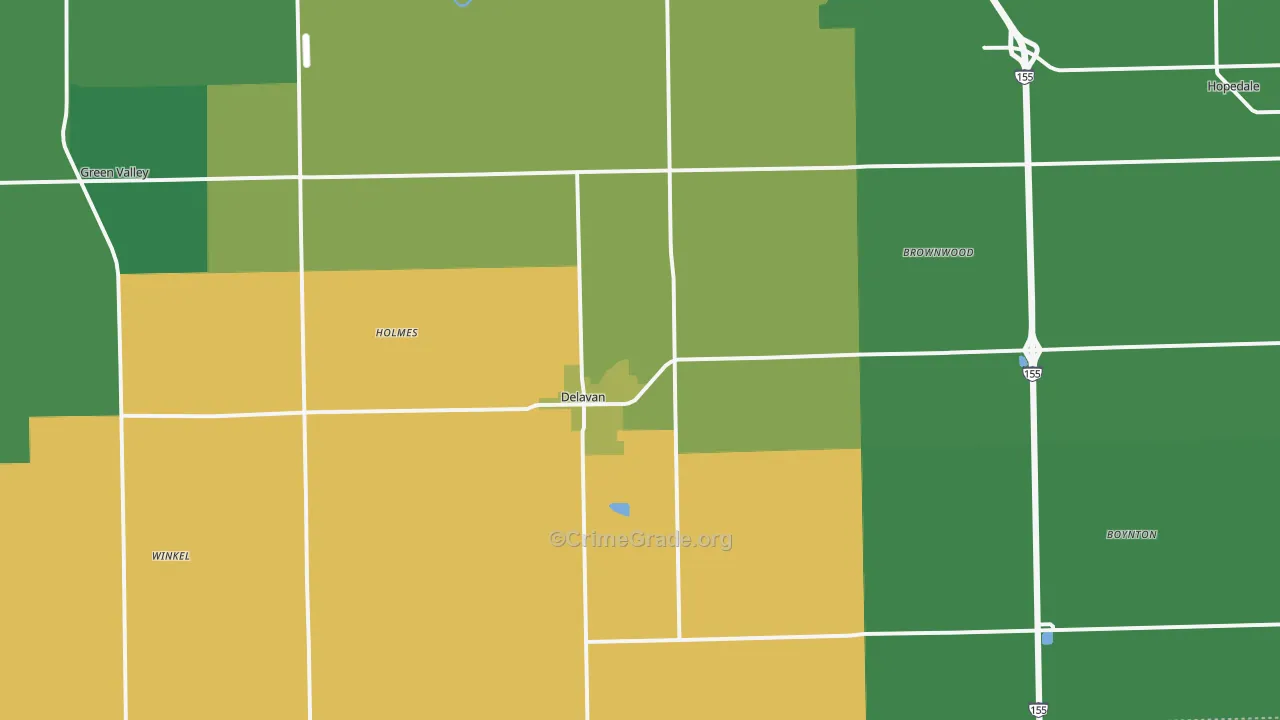 61734, IL Map of Drug-Related Crime Rates