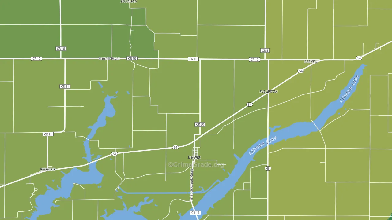 61735, IL Map of Drug-Related Crime Rates