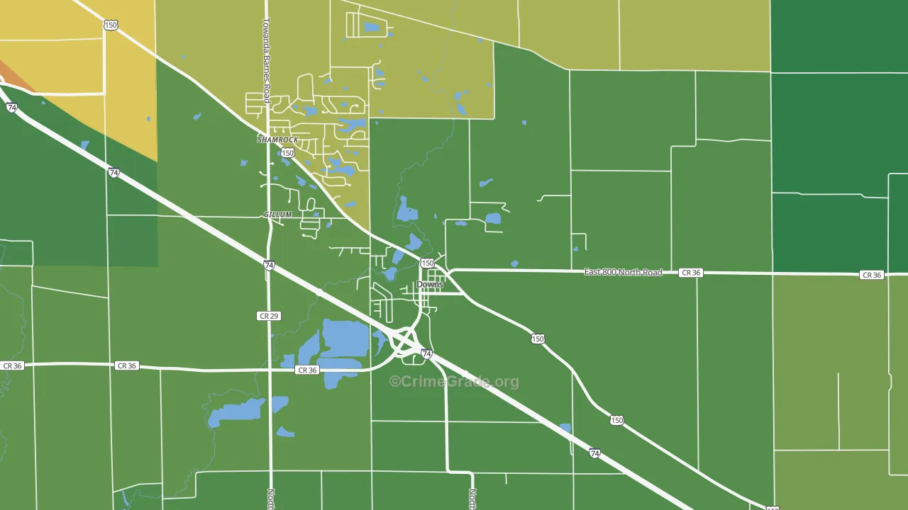 61736, IL Map of Drug-Related Crime Rates