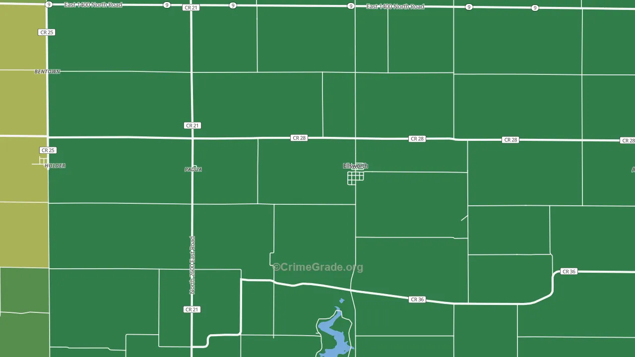 61737, IL Map of Drug-Related Crime Rates