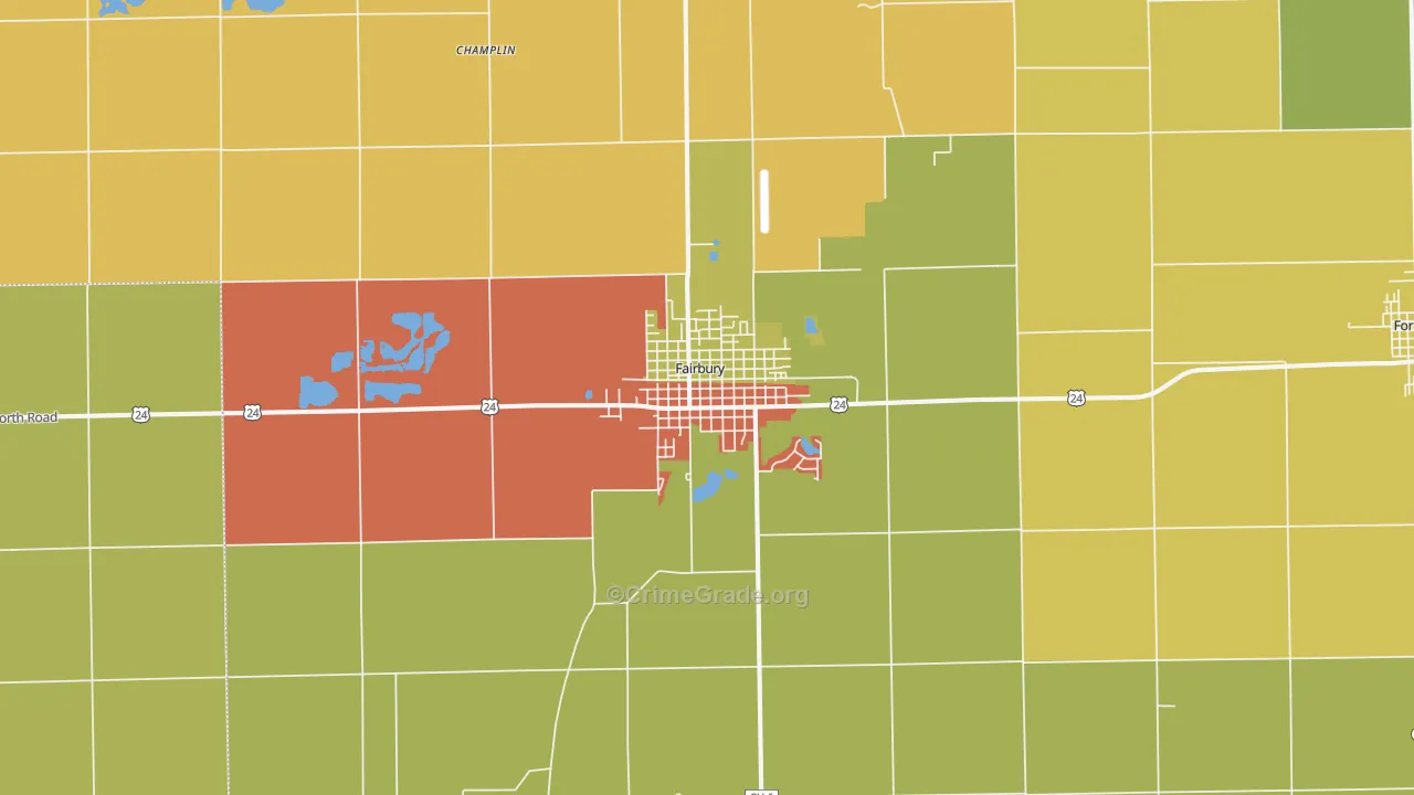 61739, IL Map of Drug-Related Crime Rates