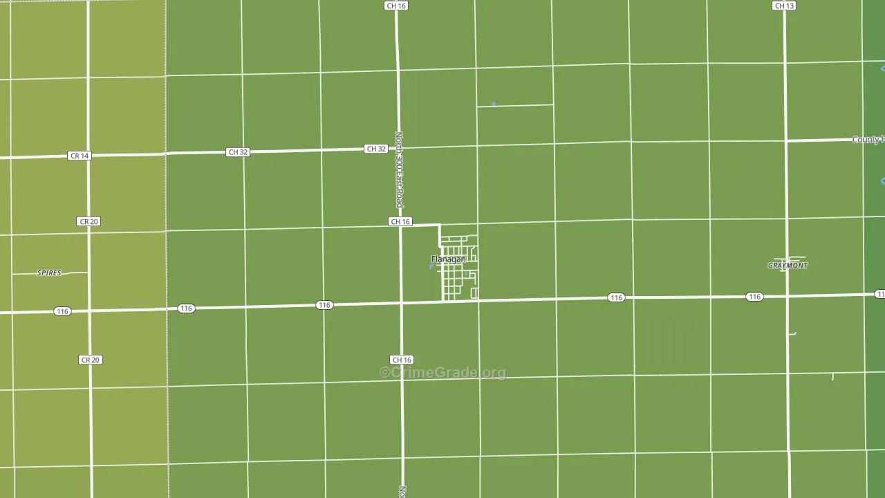 61740, IL Map of Drug-Related Crime Rates