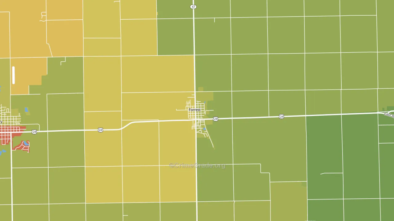 61741, IL Map of Drug-Related Crime Rates