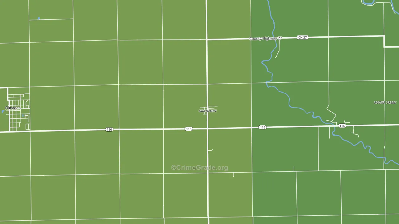 61743, IL Map of Drug-Related Crime Rates