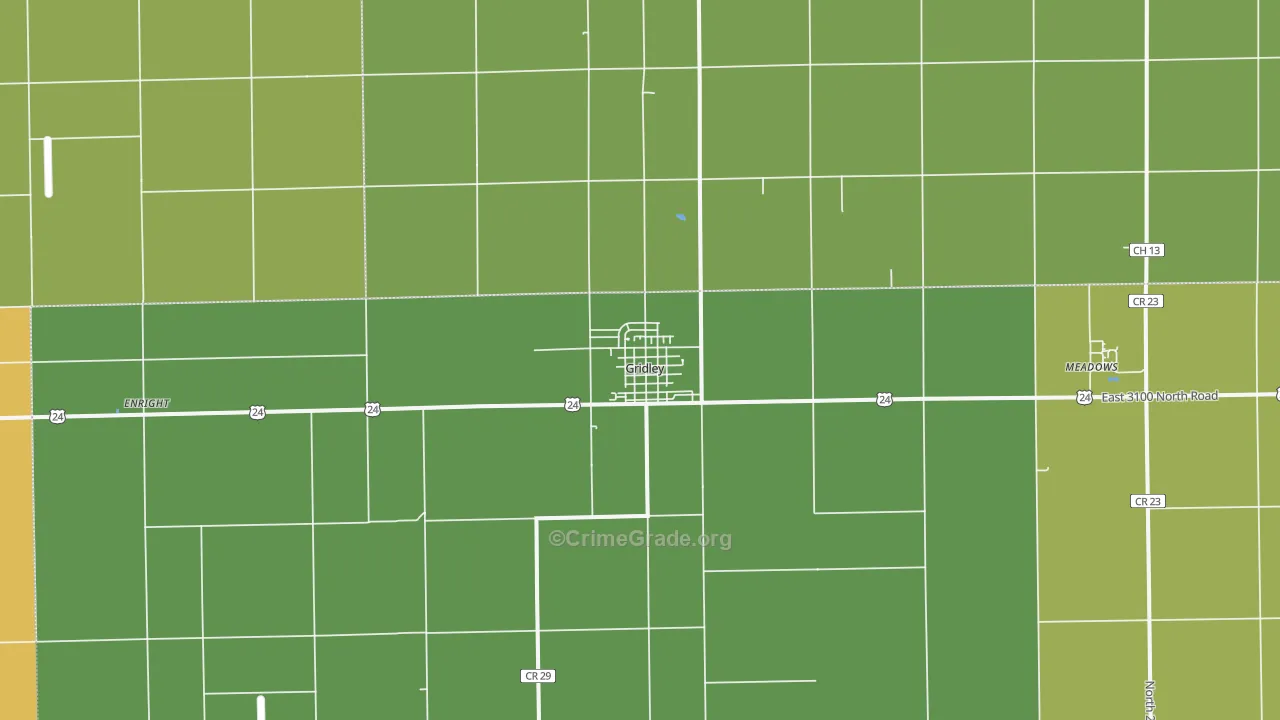 61744, IL Map of Drug-Related Crime Rates