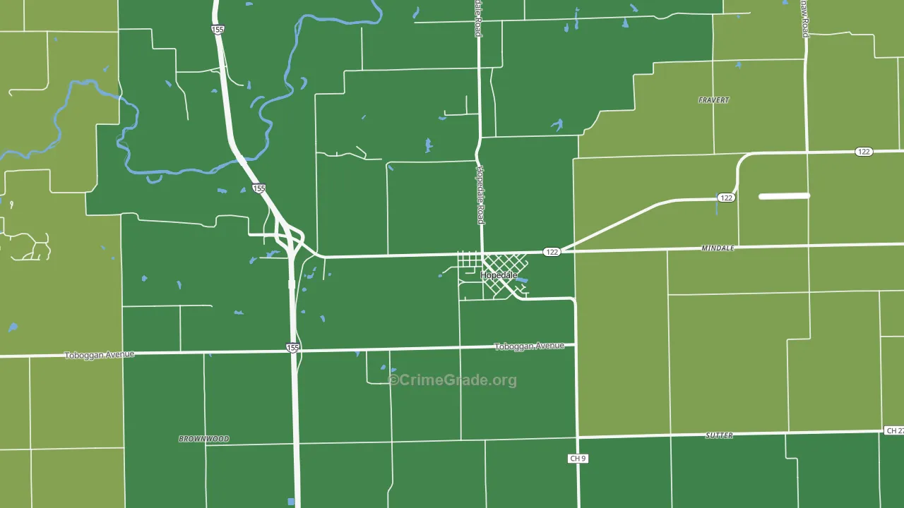 61747, IL Map of Drug-Related Crime Rates