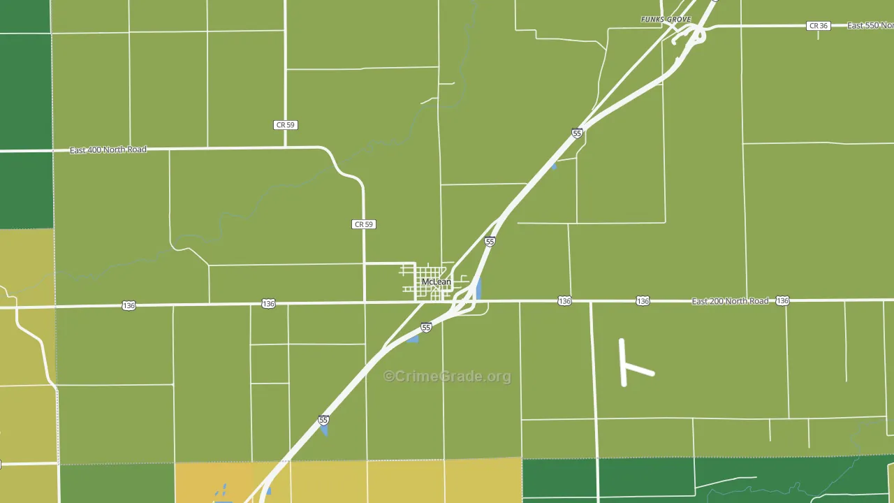 61754, IL Map of Drug-Related Crime Rates