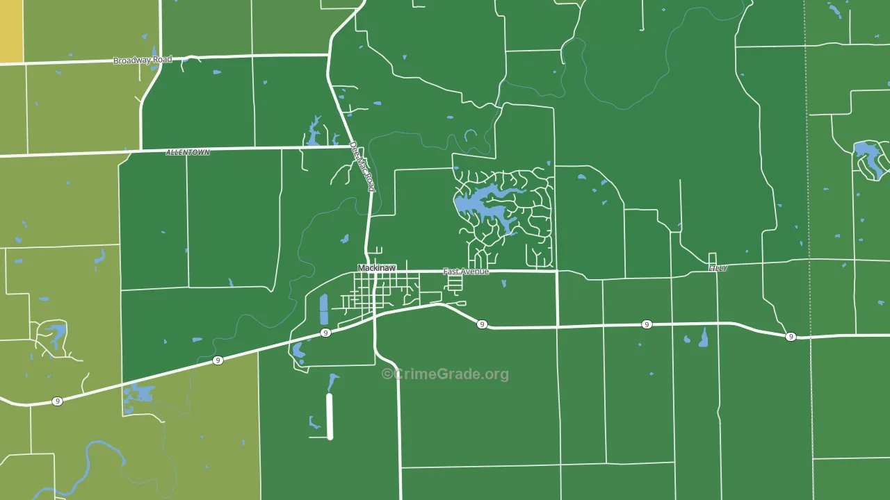 61755, IL Map of Drug-Related Crime Rates