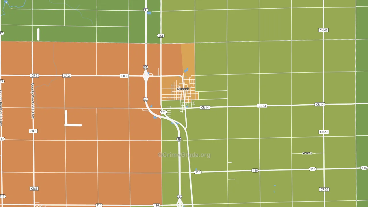 61760, IL Map of Drug-Related Crime Rates