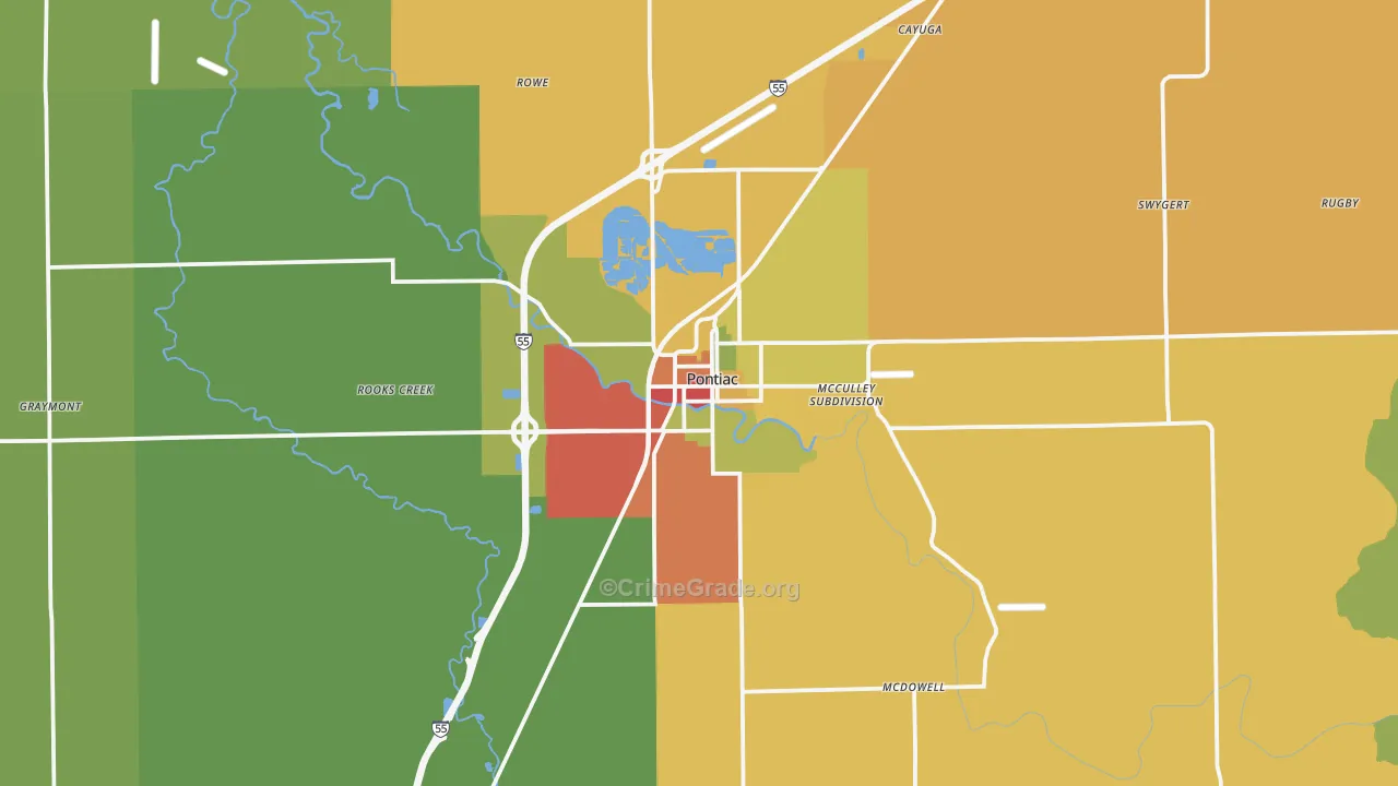 61764, IL Map of Drug-Related Crime Rates