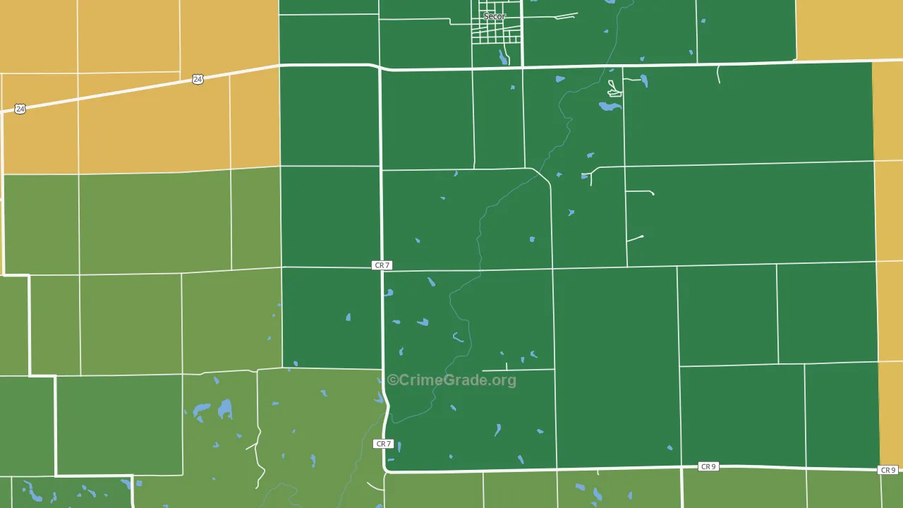 61771, IL Map of Drug-Related Crime Rates