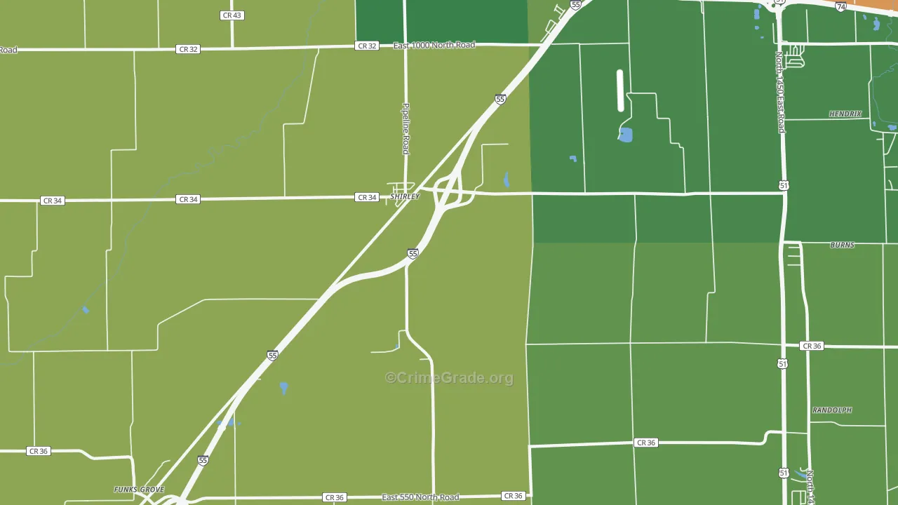 61772, IL Map of Drug-Related Crime Rates