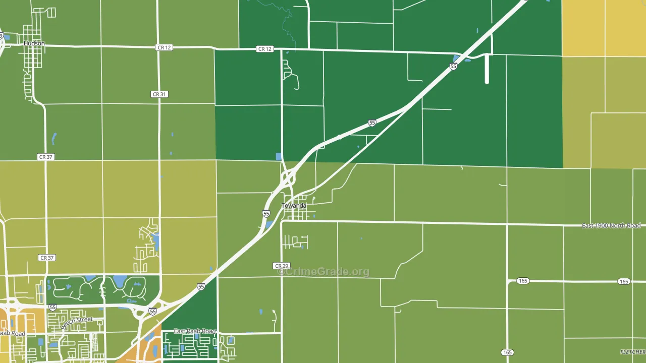 61776, IL Map of Drug-Related Crime Rates