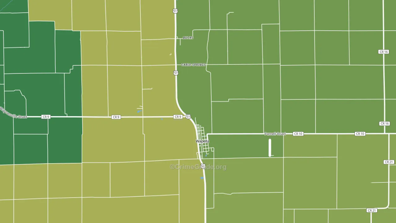 61777, IL Map of Drug-Related Crime Rates