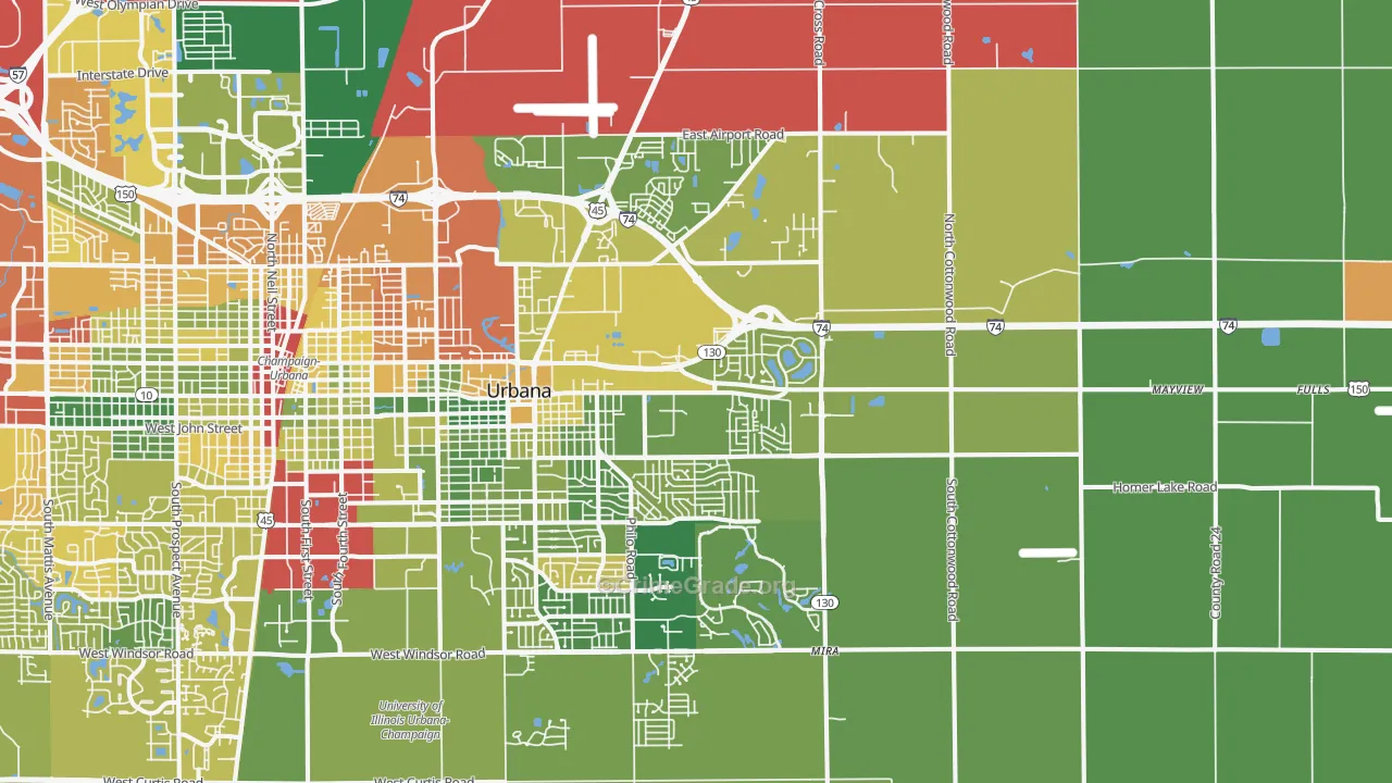 61802, IL Map of Drug-Related Crime Rates