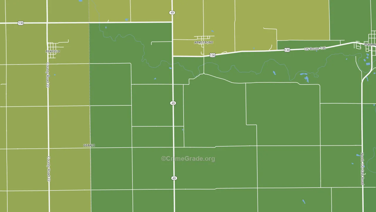 61812, IL Map of Drug-Related Crime Rates