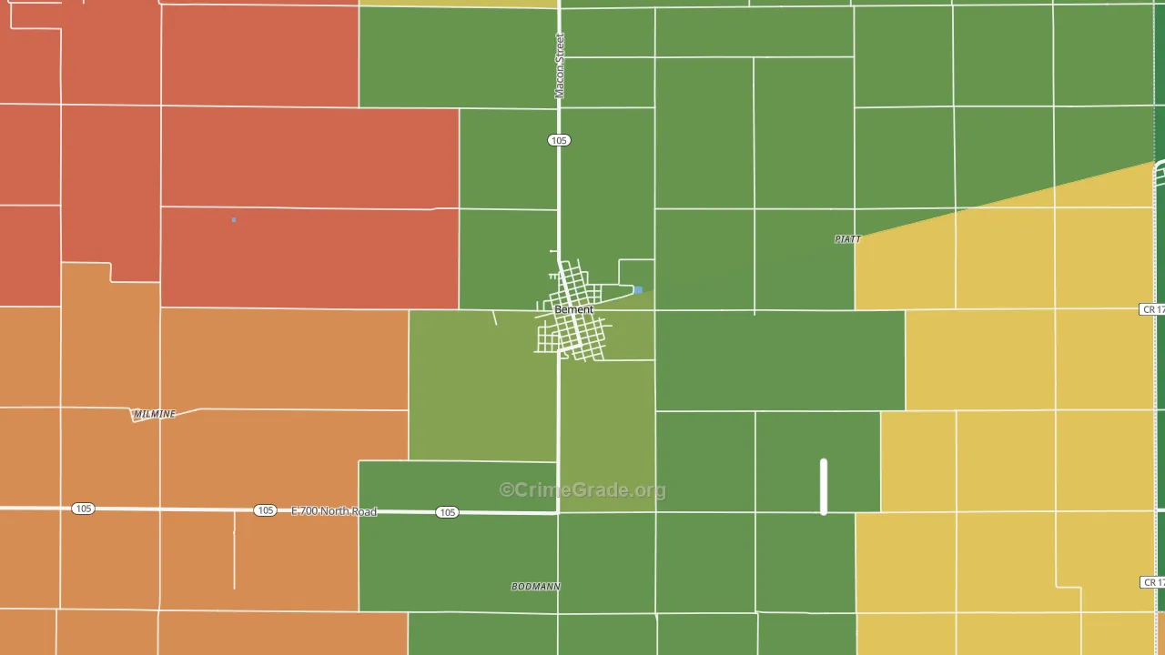 61813, IL Map of Drug-Related Crime Rates