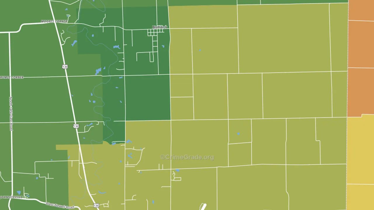 61814, IL Map of Drug-Related Crime Rates