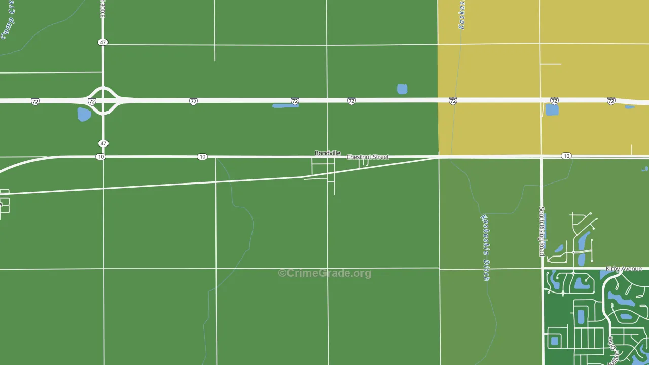 61815, IL Map of Drug-Related Crime Rates