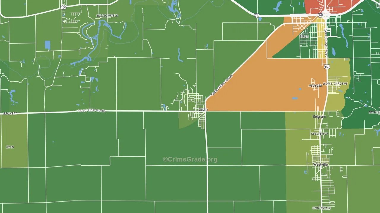 61817, IL Map of Drug-Related Crime Rates