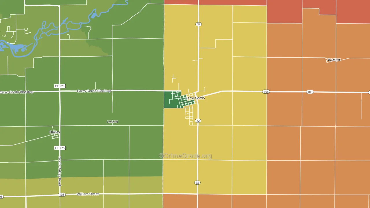 61818, IL Map of Drug-Related Crime Rates
