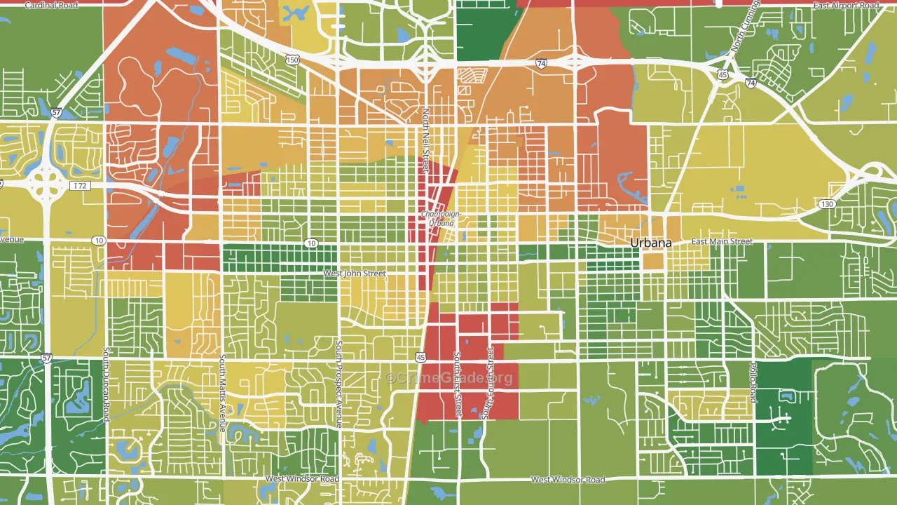 61820, IL Map of Drug-Related Crime Rates