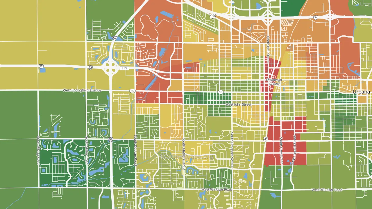 61821, IL Map of Drug-Related Crime Rates