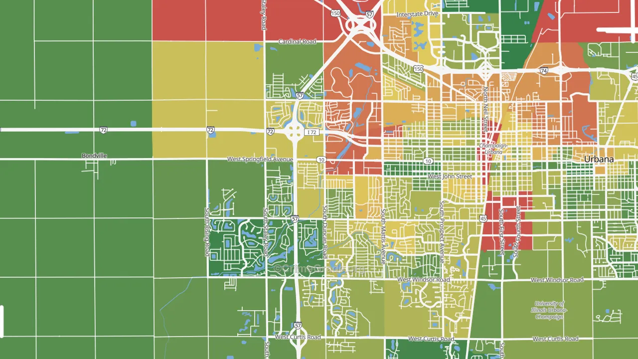 61822, IL Map of Drug-Related Crime Rates