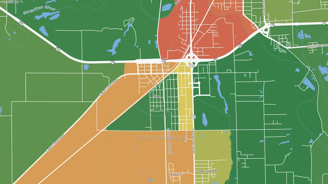 61833, IL Map of Drug-Related Crime Rates