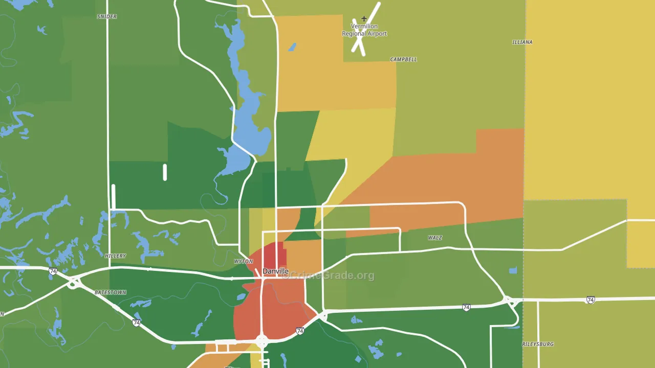 61834, IL Map of Drug-Related Crime Rates
