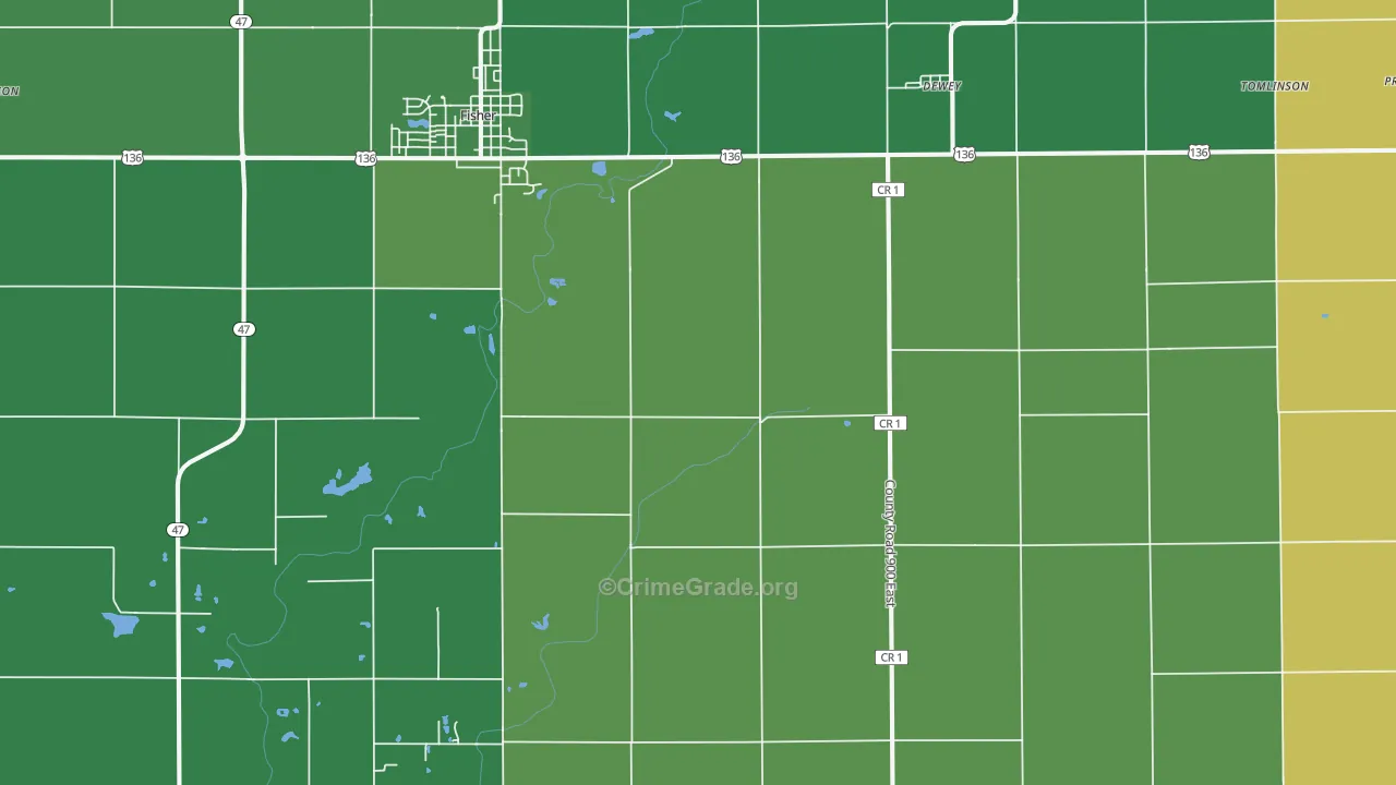 61840, IL Map of Drug-Related Crime Rates