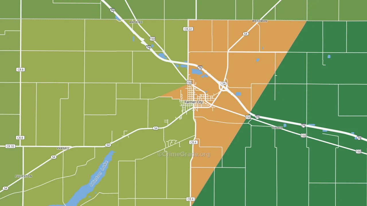 61842, IL Map of Drug-Related Crime Rates