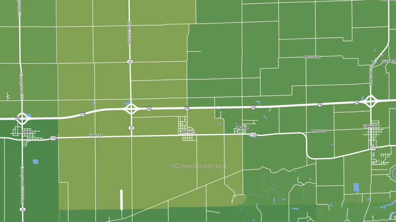 61844, IL Map of Drug-Related Crime Rates
