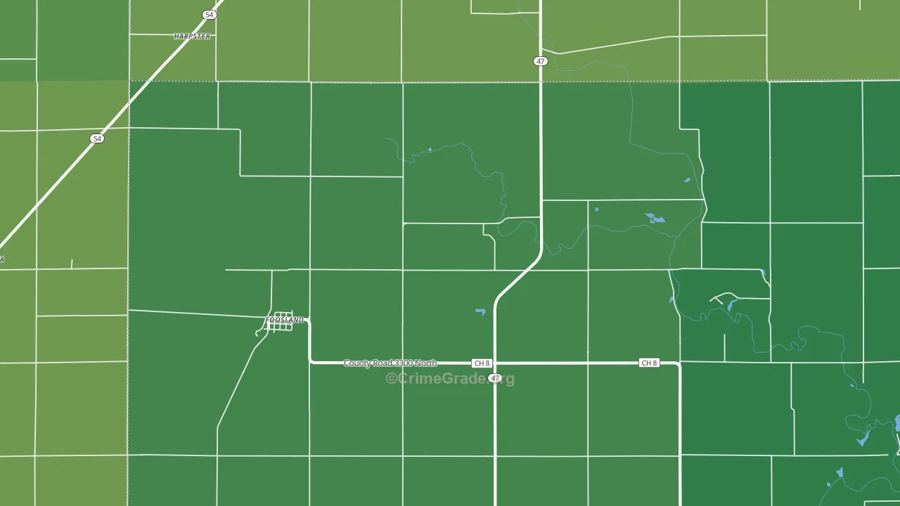 61845, IL Map of Drug-Related Crime Rates