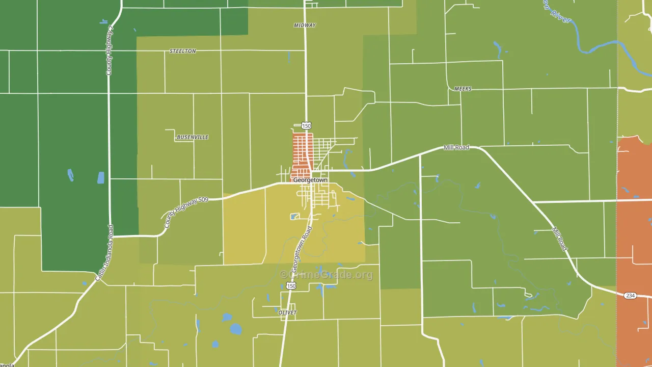 61846, IL Map of Drug-Related Crime Rates