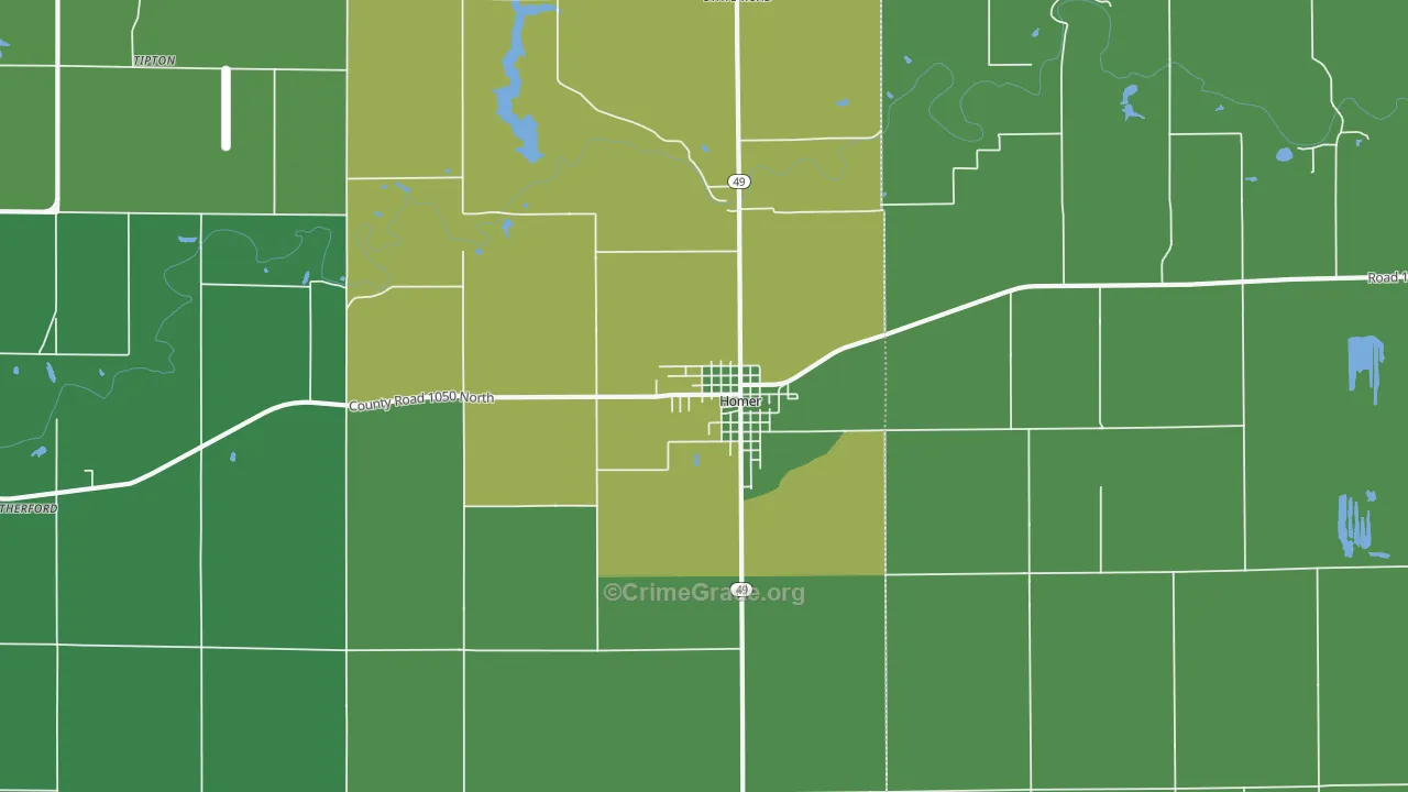 61849, IL Map of Drug-Related Crime Rates