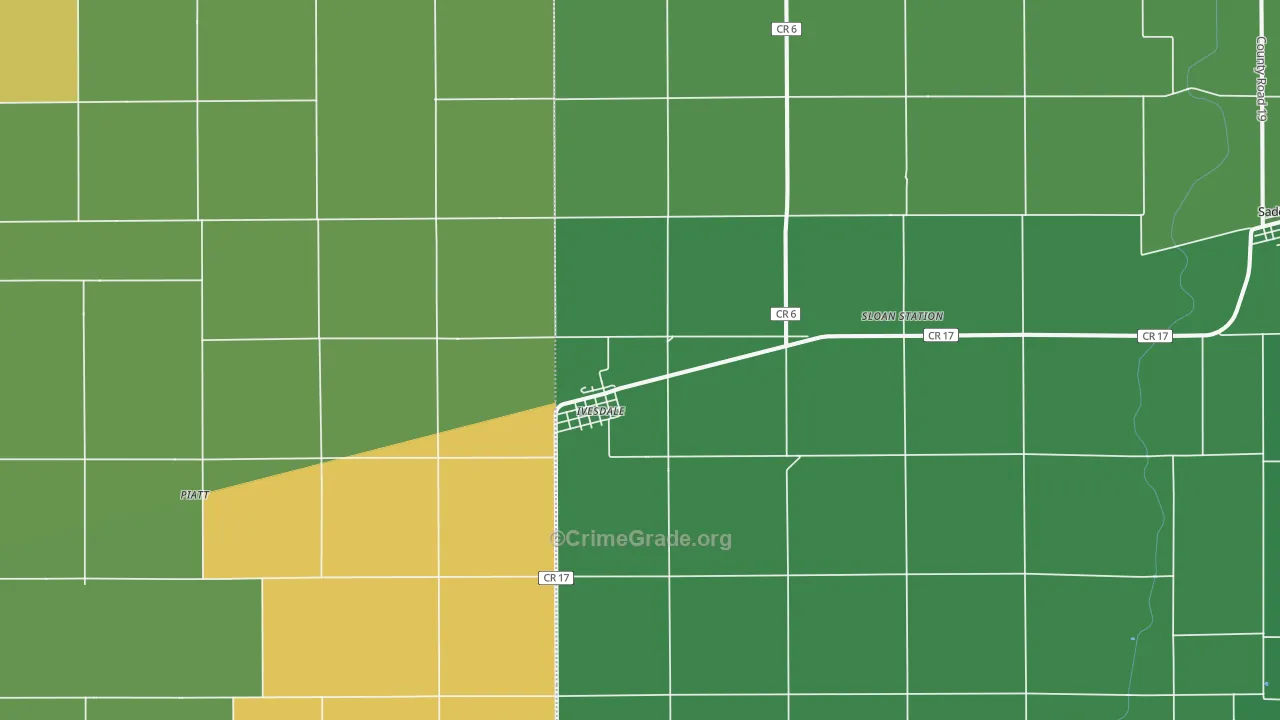 61851, IL Map of Drug-Related Crime Rates
