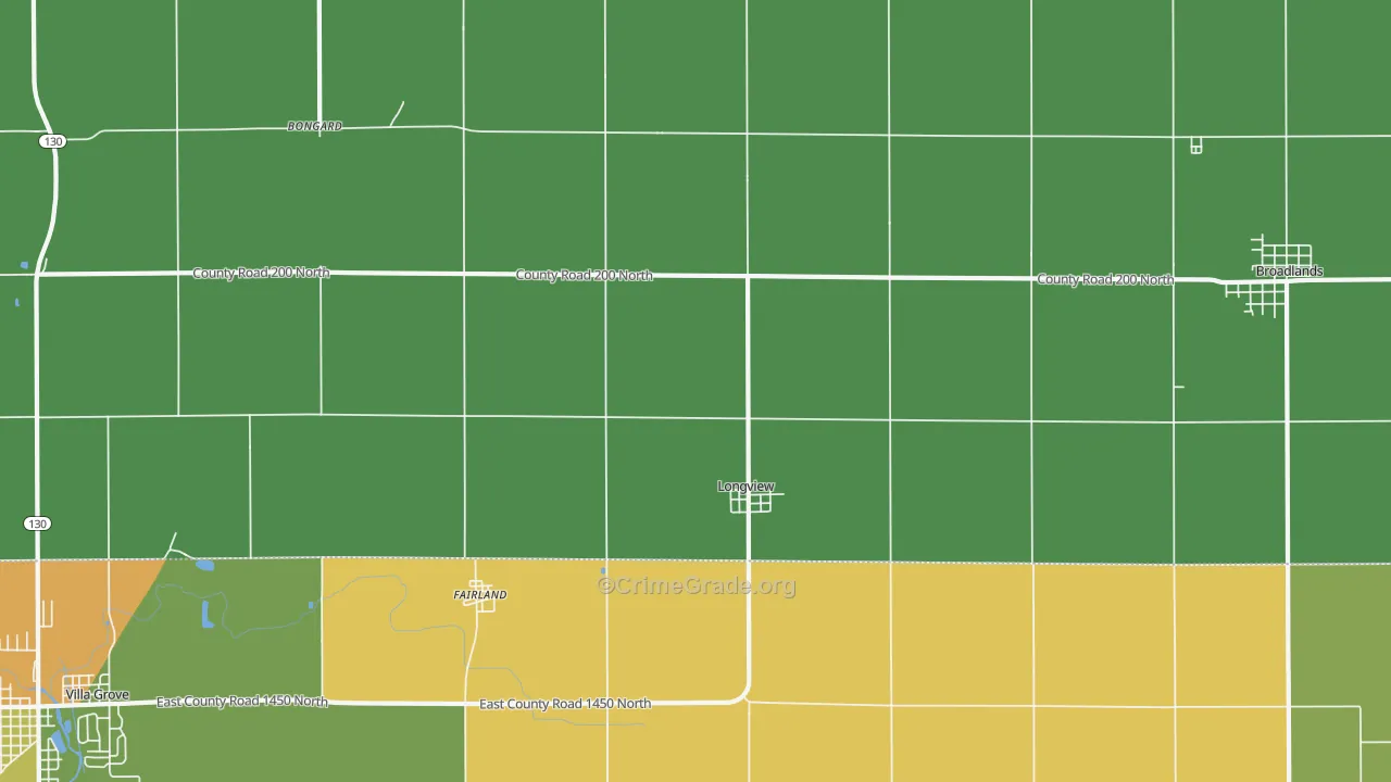 61852, IL Map of Drug-Related Crime Rates