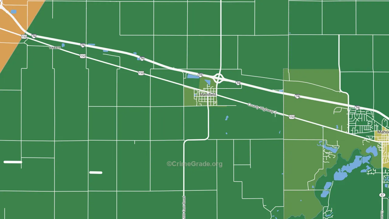 61854, IL Map of Drug-Related Crime Rates