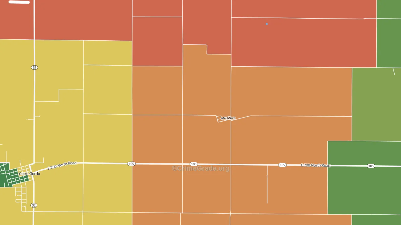 61855, IL Map of Drug-Related Crime Rates