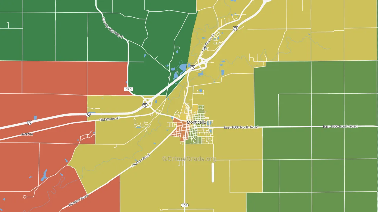 61856, IL Map of Drug-Related Crime Rates