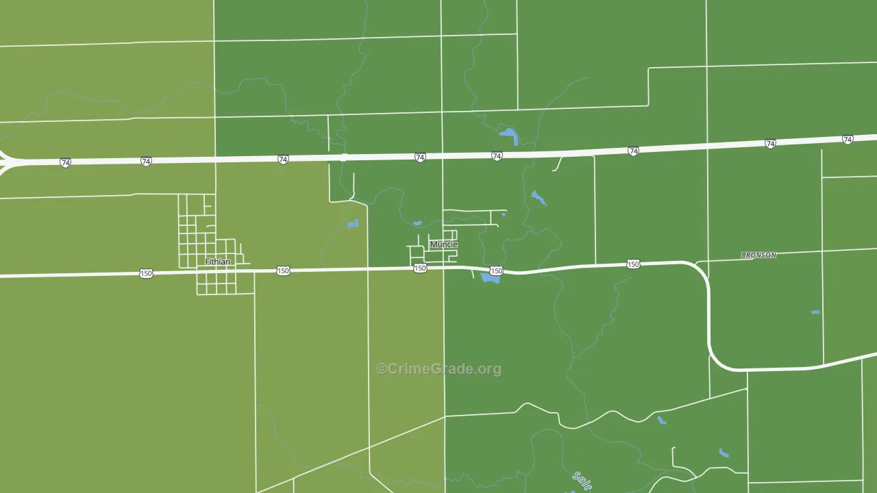 61857, IL Map of Drug-Related Crime Rates