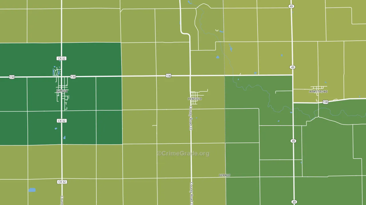 61862, IL Map of Drug-Related Crime Rates