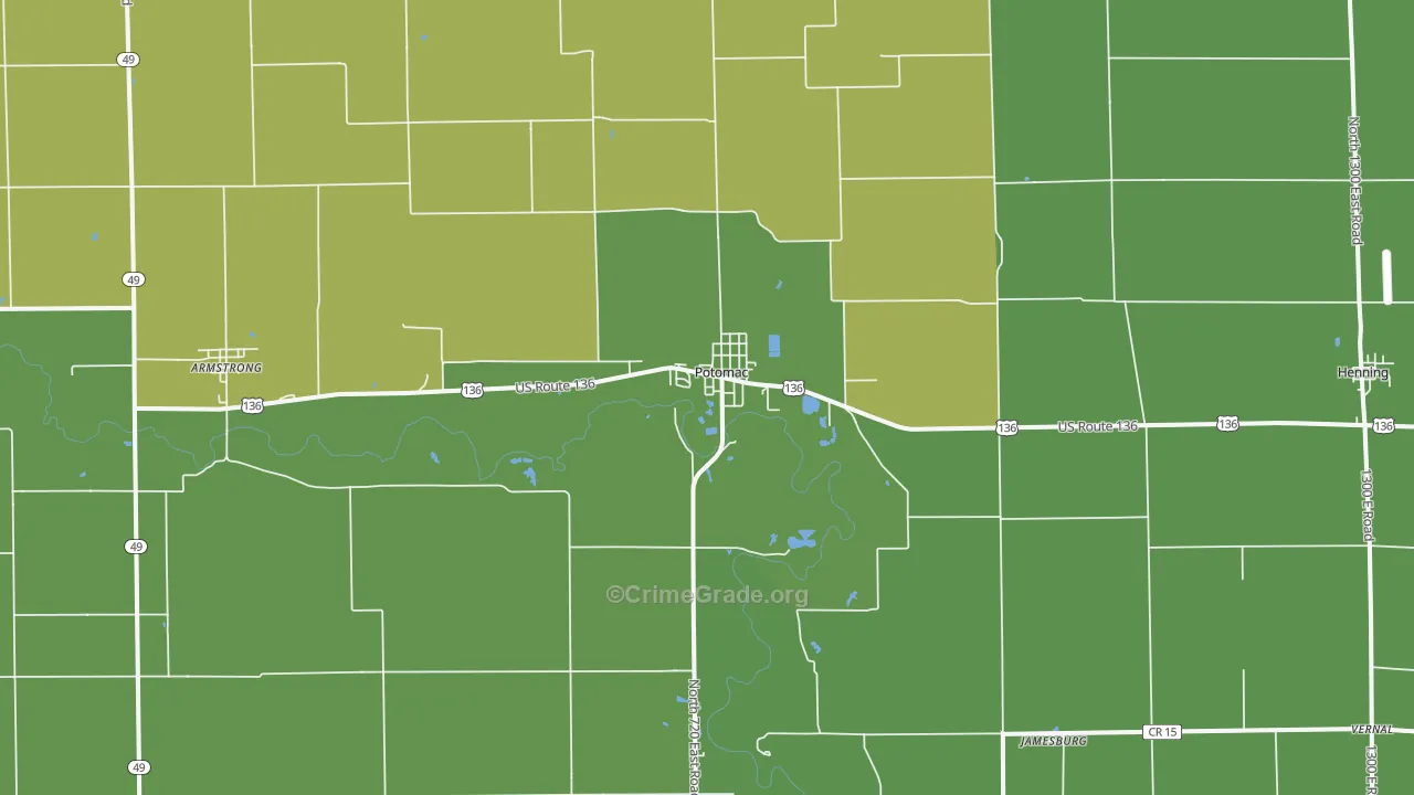 61865, IL Map of Drug-Related Crime Rates