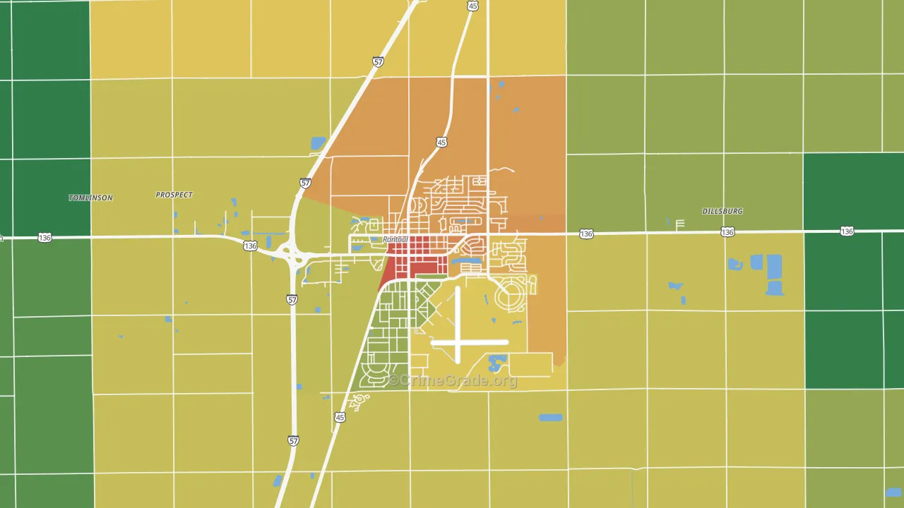 61866, IL Map of Drug-Related Crime Rates