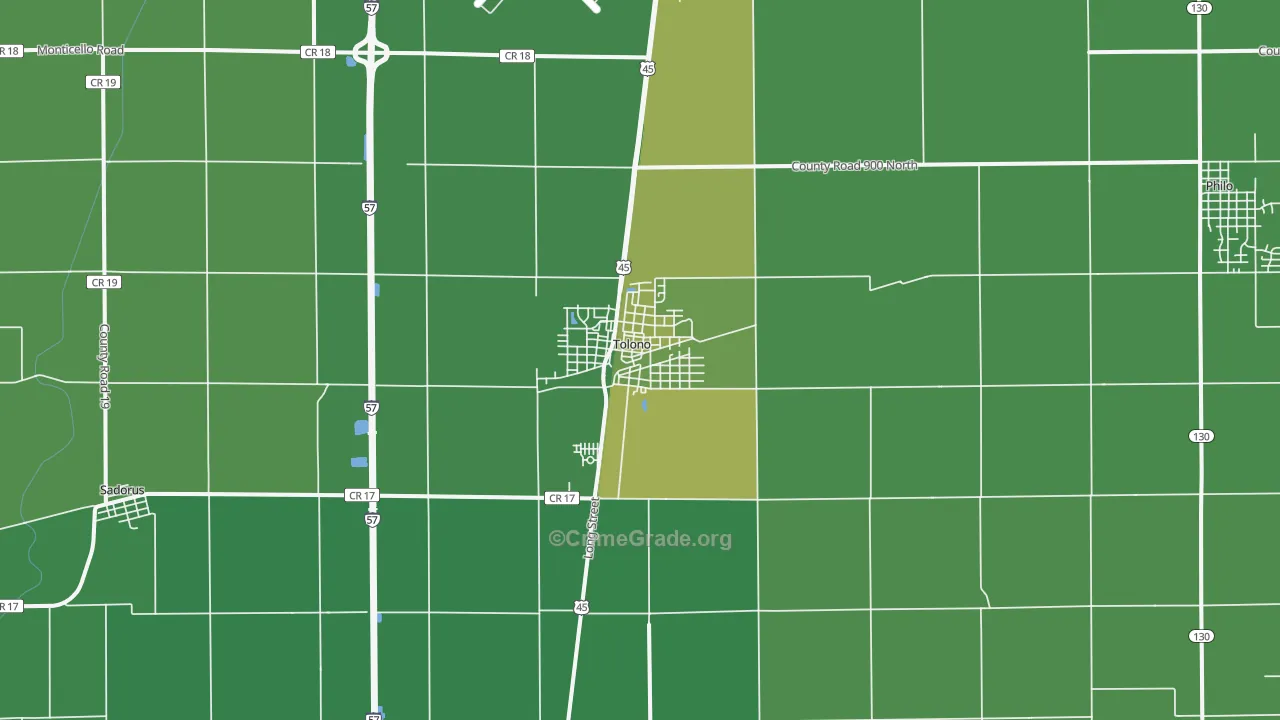 61880, IL Map of Drug-Related Crime Rates