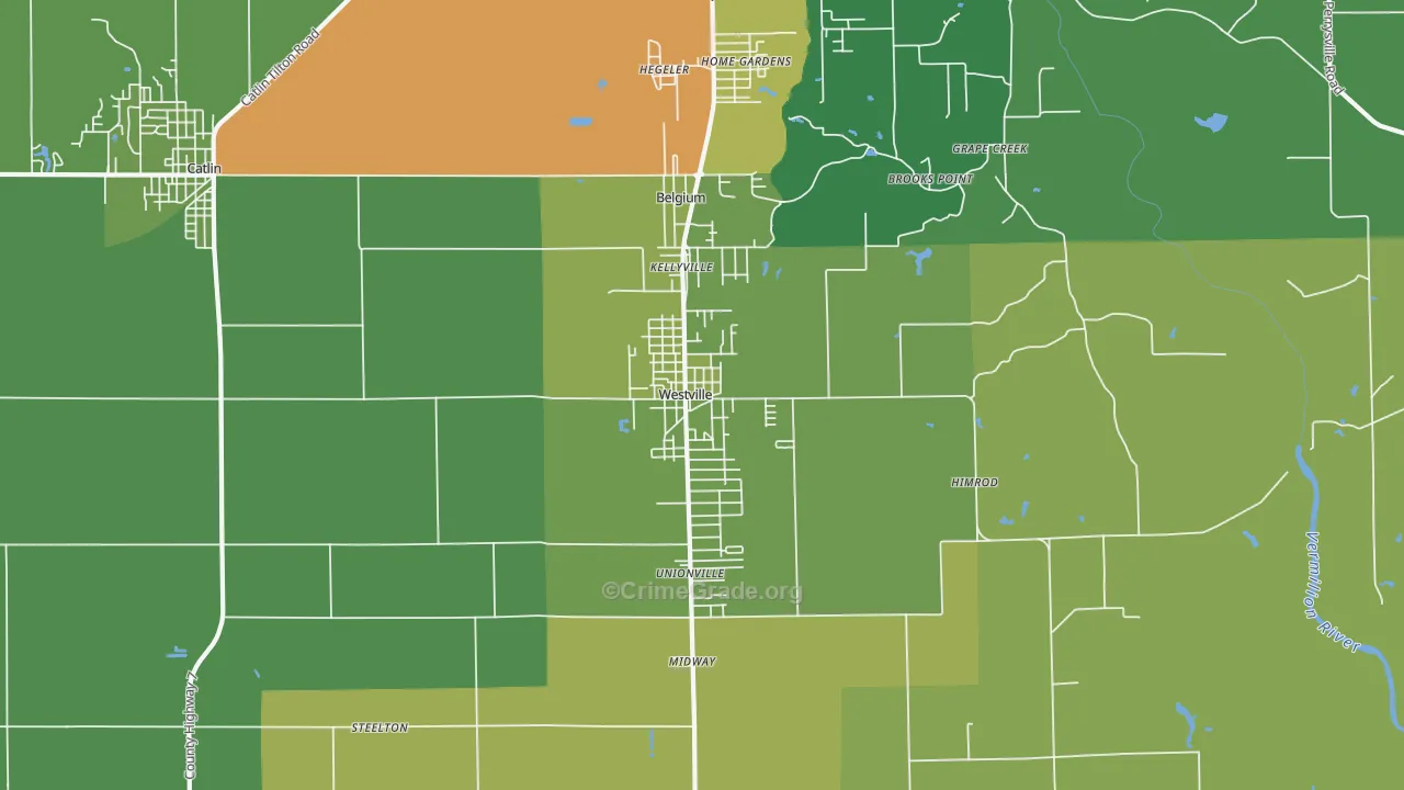 61883, IL Map of Drug-Related Crime Rates