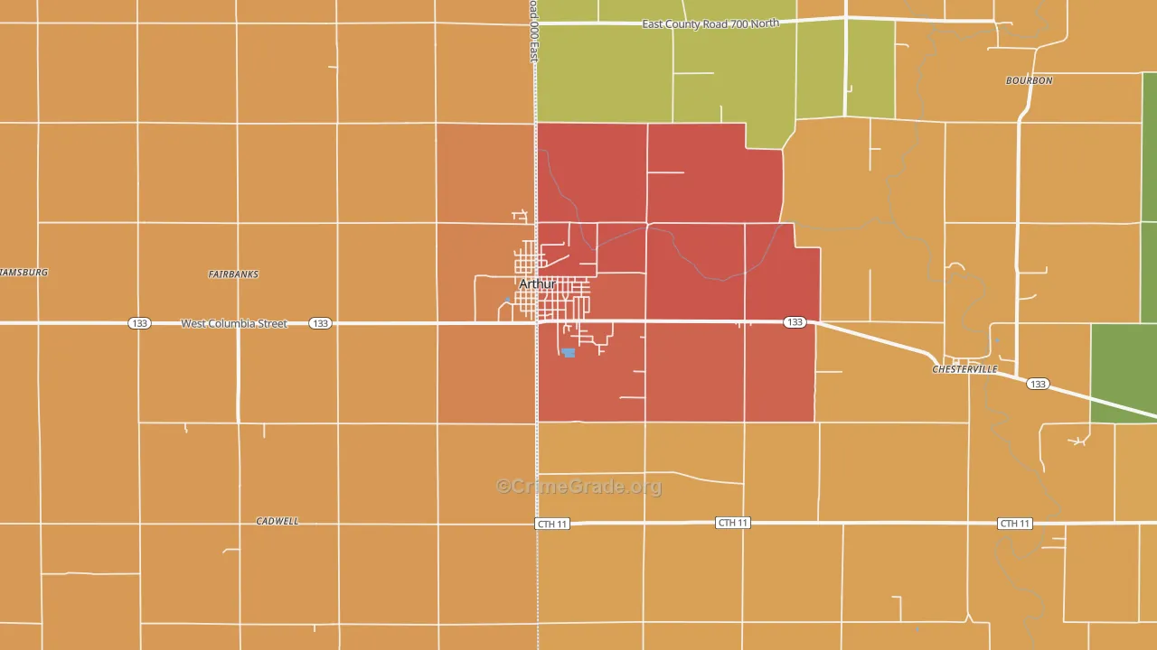 61911, IL Map of Drug-Related Crime Rates