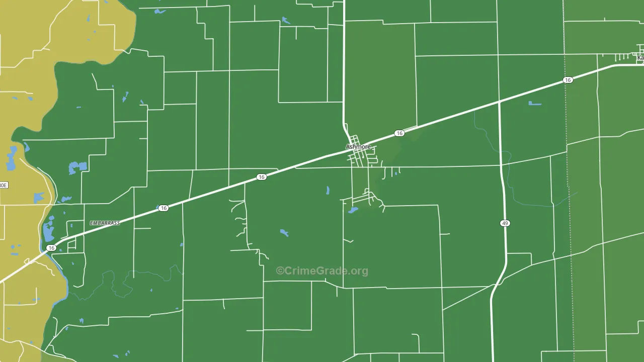 61912, IL Map of Drug-Related Crime Rates